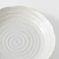 Premium 22cm White Spiral Glaze Ceramic Pasta Bowl 350ml Dishwasher Microwave Safe