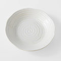 Premium 23.5cm White Spiral Glaze Ceramic Bowl 600ml Dishwasher Microwave Safe