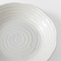 Premium 23.5cm White Spiral Glaze Ceramic Bowl 600ml Dishwasher Microwave Safe