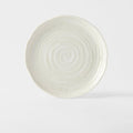 21.5cm White Spiral Glaze Ceramic Side Plate Dishwasher Microwave Safe