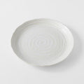 24.5cm White Spiral Glaze Ceramic Dinner Plate Dishwasher Microwave Safe