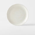 24.5cm White Spiral Glaze Ceramic Dinner Plate Dishwasher Microwave Safe