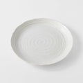 24.5cm White Spiral Glaze Ceramic Dinner Plate Dishwasher Microwave Safe
