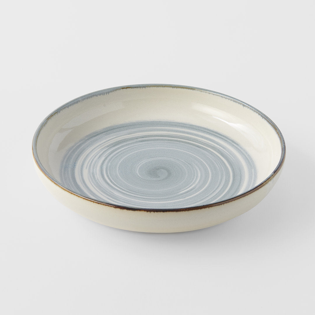 Premium 22cm Glacier Glaze High Rim Ceramic Plate Dishwasher Microwave Safe