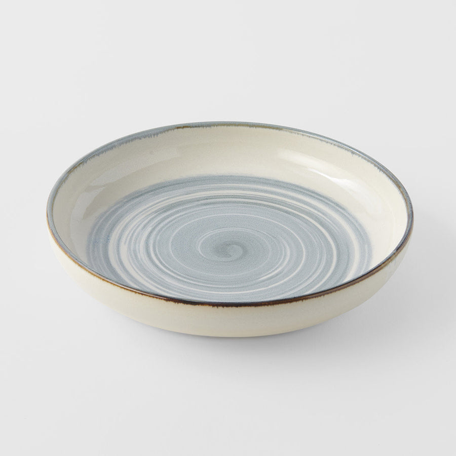 Premium 22cm Glacier Glaze High Rim Ceramic Plate Dishwasher Microwave Safe