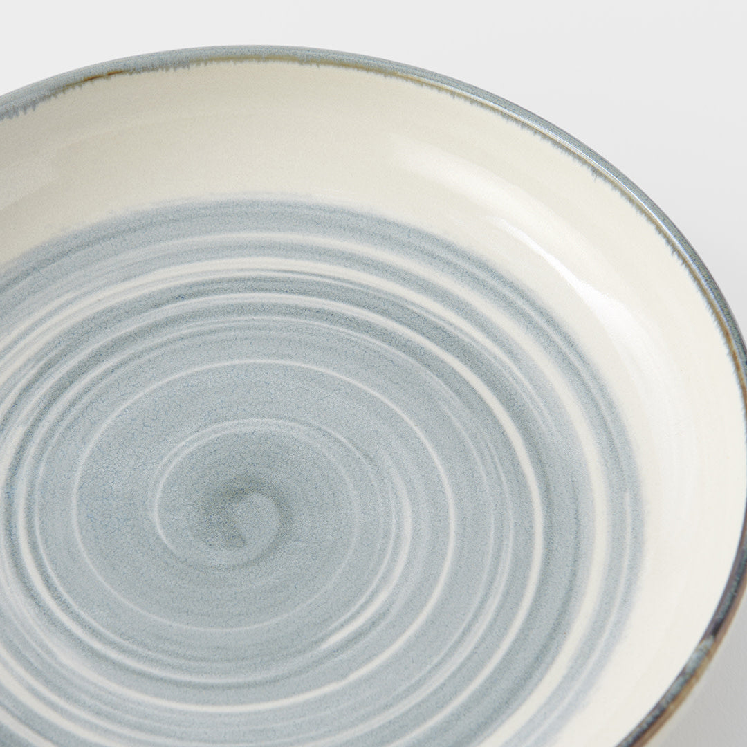 Premium 22cm Glacier Glaze High Rim Ceramic Plate Dishwasher Microwave Safe