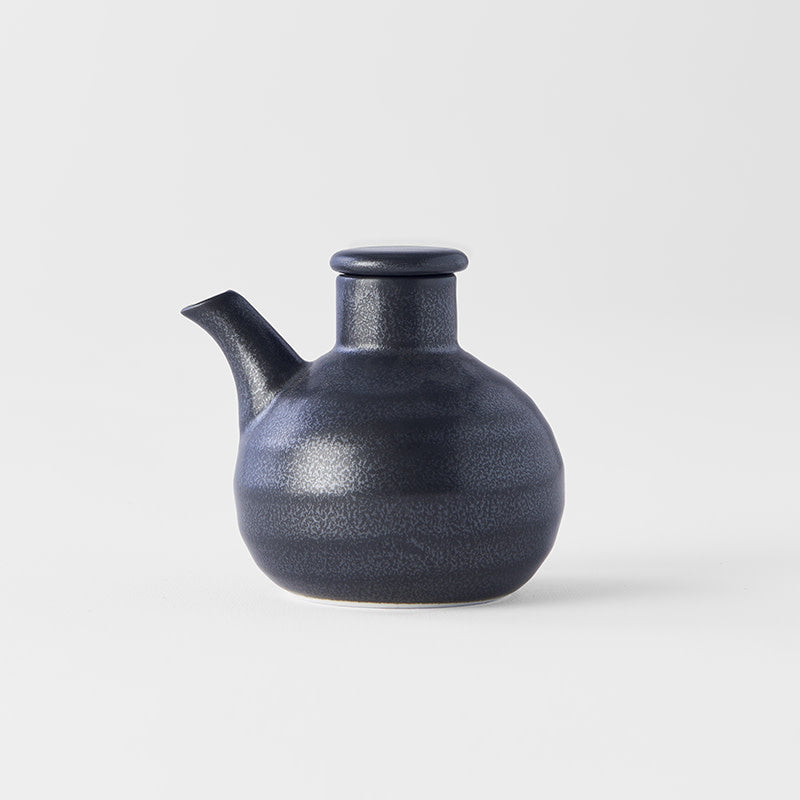 Premium Minoyaki Porcelain Soy Pot – Matte Black 110ml