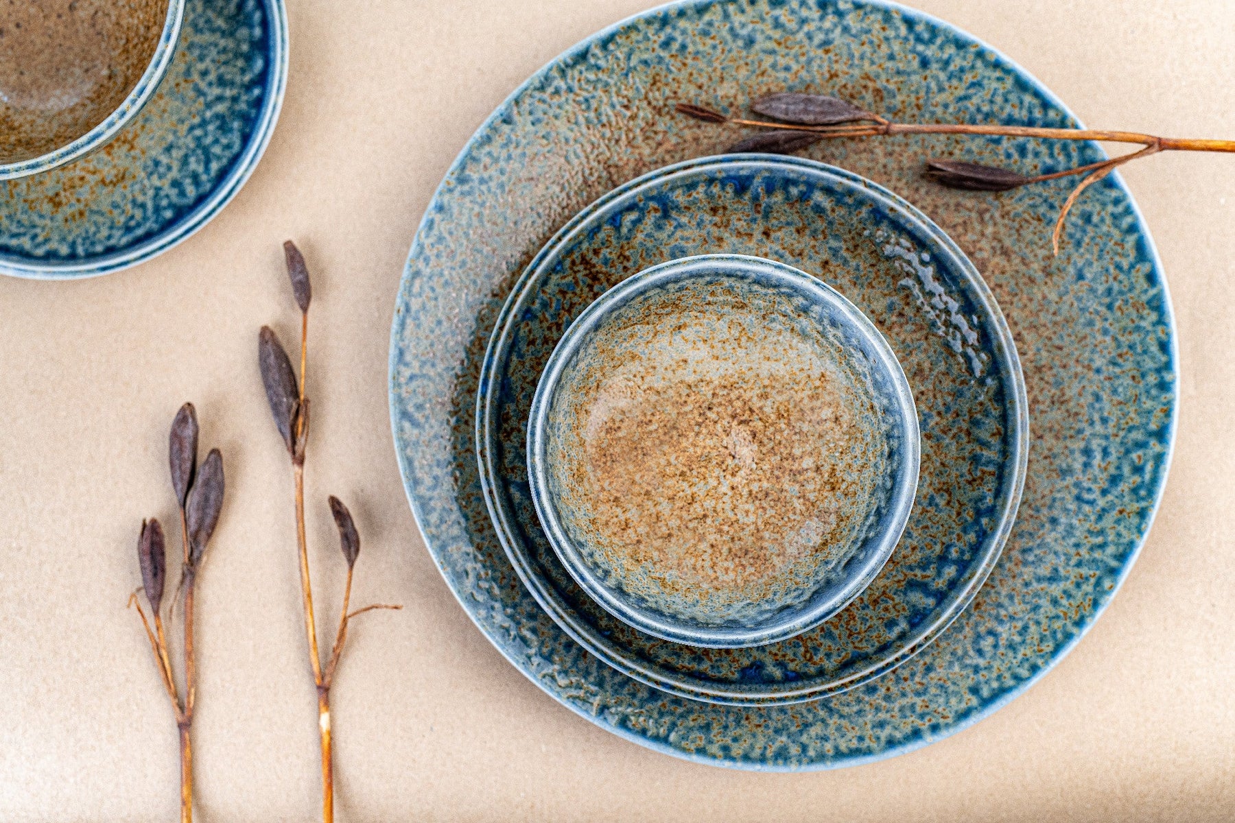 Premium 17cm Earth and Sky Glaze Ceramic Tapas Plate Dishwasher Microwave Safe