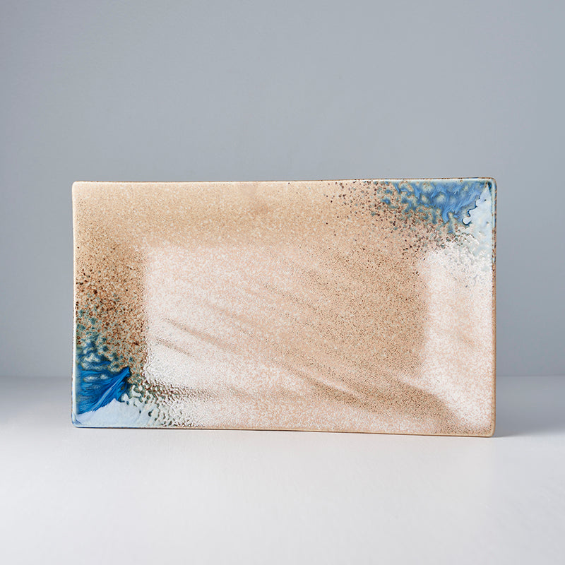 Premium 33x19cm Earth and Sky Glaze Rectangular Ceramic Platter Dishwasher Microwave Safe