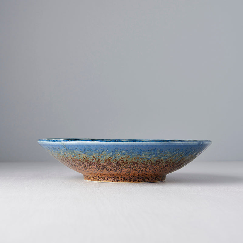 Premium 24cm Earth and Sky Glaze Ceramic Pasta Bowl 700ml Dishwasher Microwave Safe