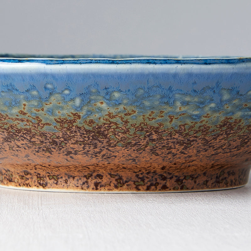 Premium 24cm Earth and Sky Glaze Ceramic Pasta Bowl 700ml Dishwasher Microwave Safe