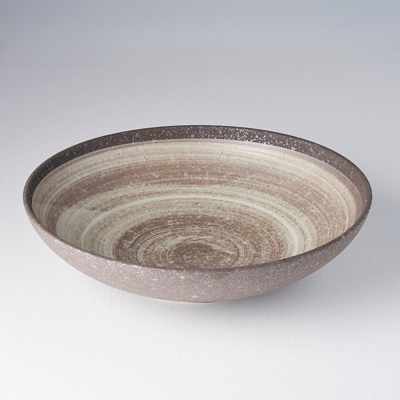 Premium Ceramic Serving Bowl – Brown Nin Rin Glaze 1500ml