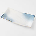 Premium Ceramic Platter – White Aurora Glaze 33 x 19cm