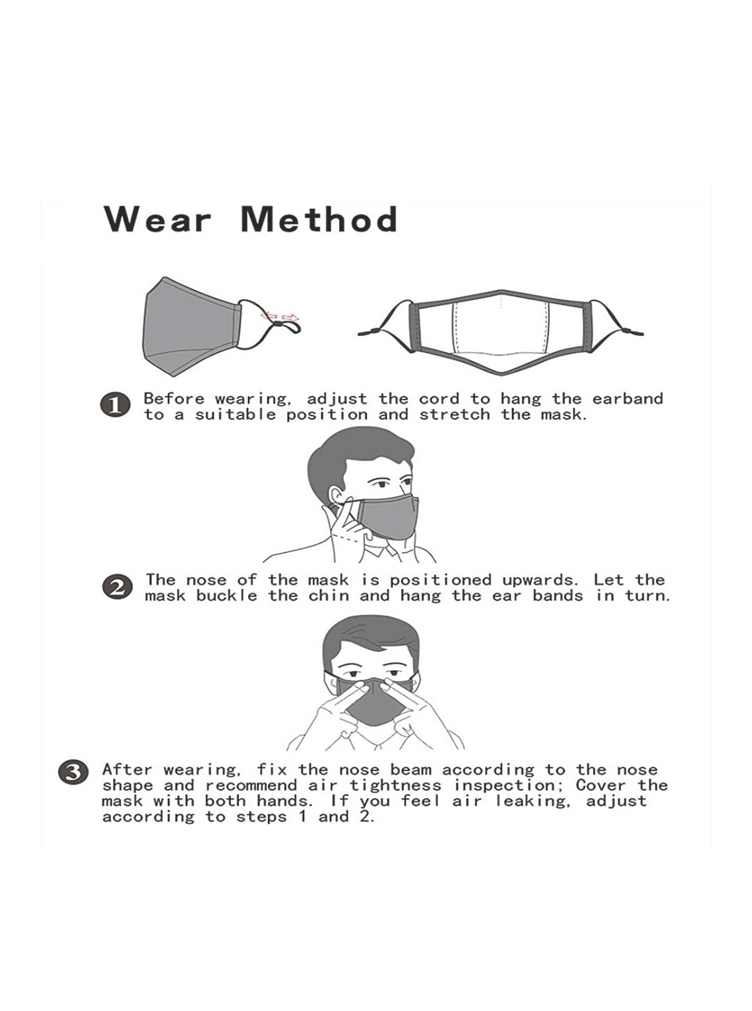 Cotton Face Mask Burgundy 3-Ply Adjustable Reusable with 2 Carbon Filters