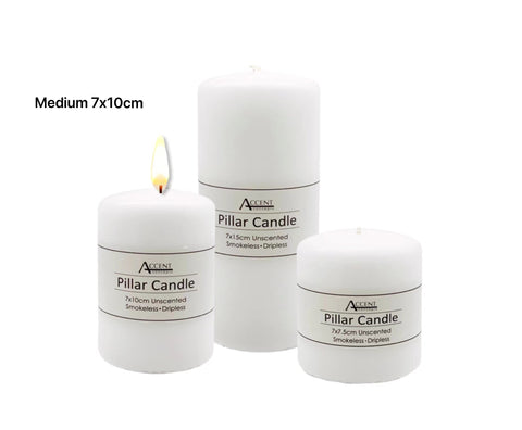 V637 Unscented White Pillar Candles 10cm - 36 Pack for Home Decor - SuperSaverAU - view 1