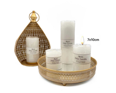 Unscented White Pillar Candle 335G - 36 Pack, 10cm, Wax, Relaxing Glow - SuperSaverAU - view 1