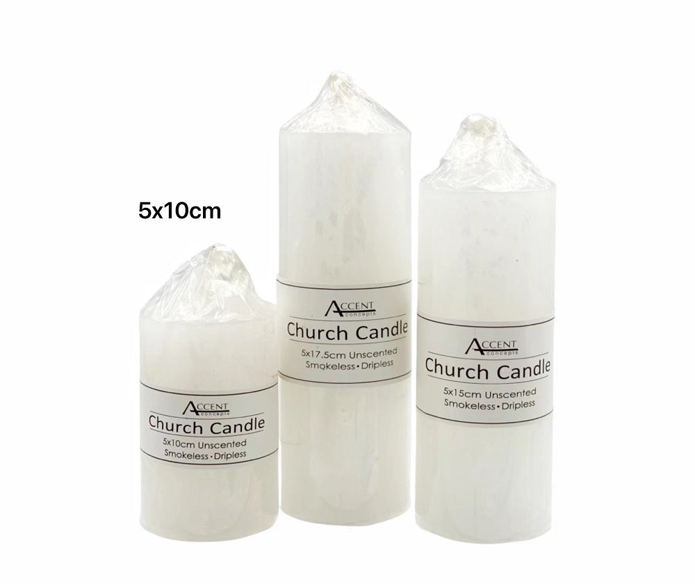 Unscented White Church Candle 150G - 36 Pack, 10cm, Wax, Relaxing Glow - SuperSaverAU - view 1