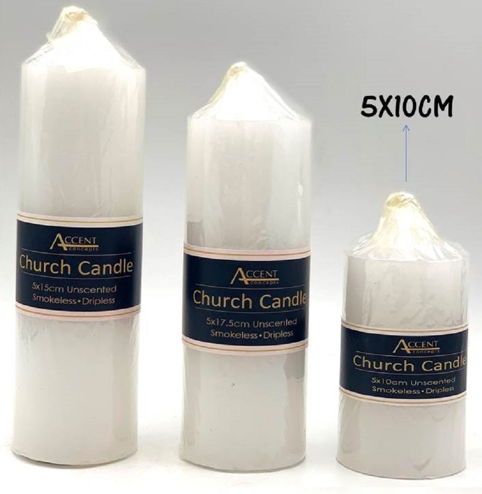 bulk 36 Church Candle 230G White 15cm
