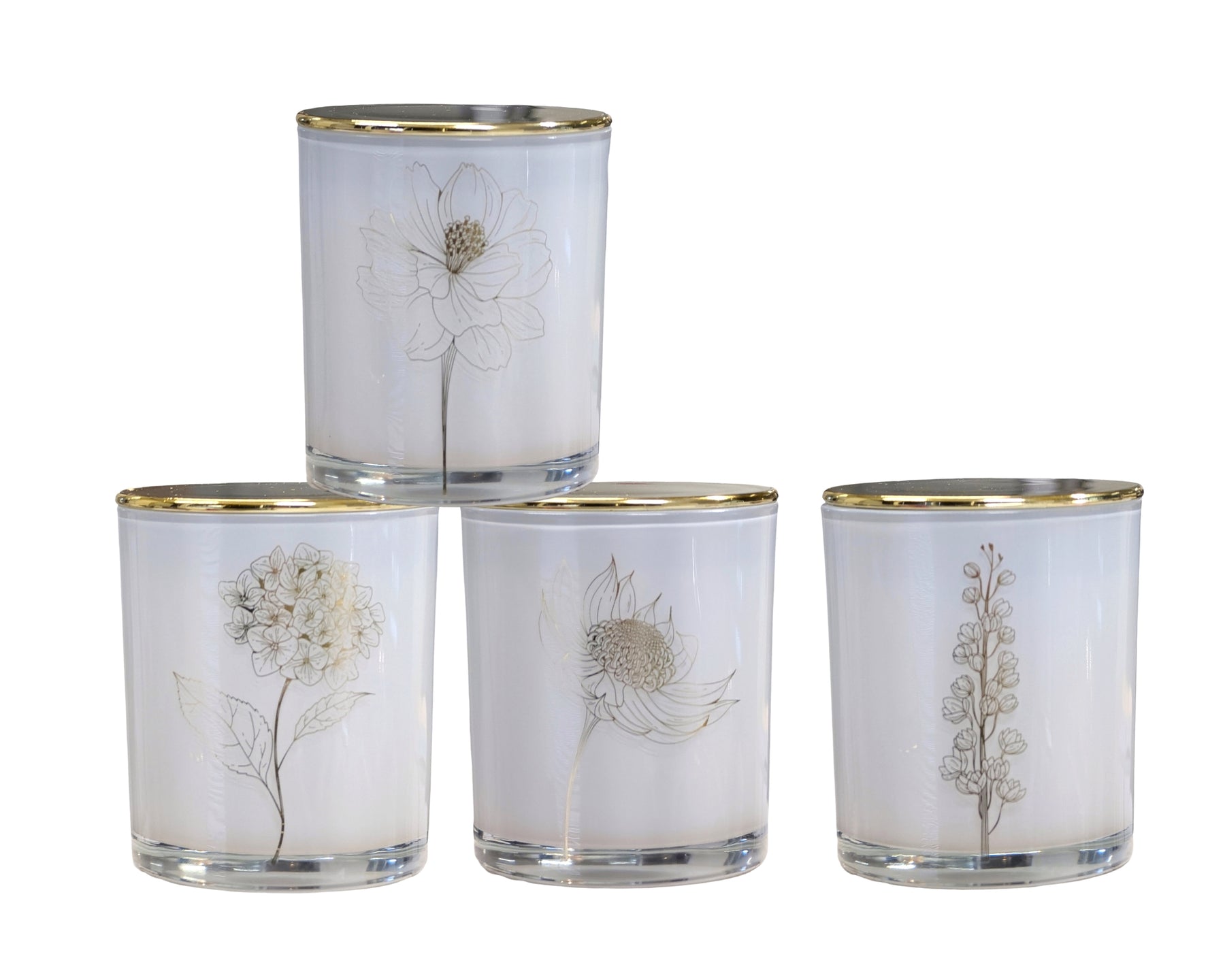 Foiled Botanical Flower Scented Candle 9cm - Multi Colour, 12 Assort - SuperSaverAU - view 1