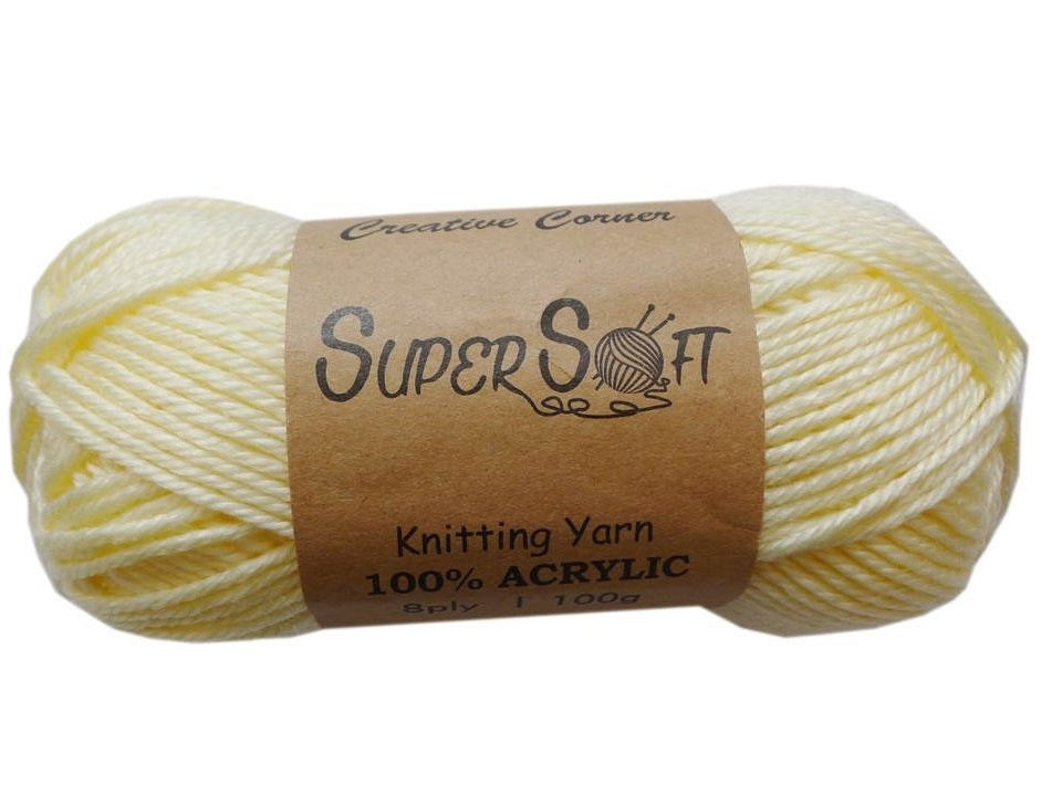 Super Soft Knitting Yarn - 12 Pack Cream 2kg Acrylic