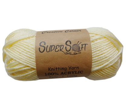 Super Soft Knitting Yarn - 12 Pack Cream 2kg Acrylic