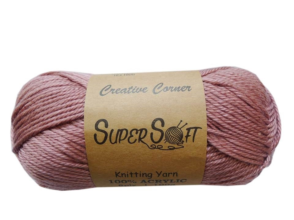 Super Soft Knitting Yarn - 12 Pack Dusty Pink 2kg Acrylic