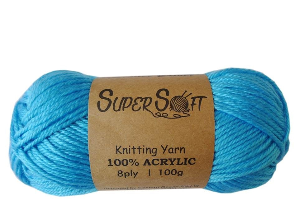 Super Soft Knitting Yarn - 12 Pack Aqua 2kg Acrylic