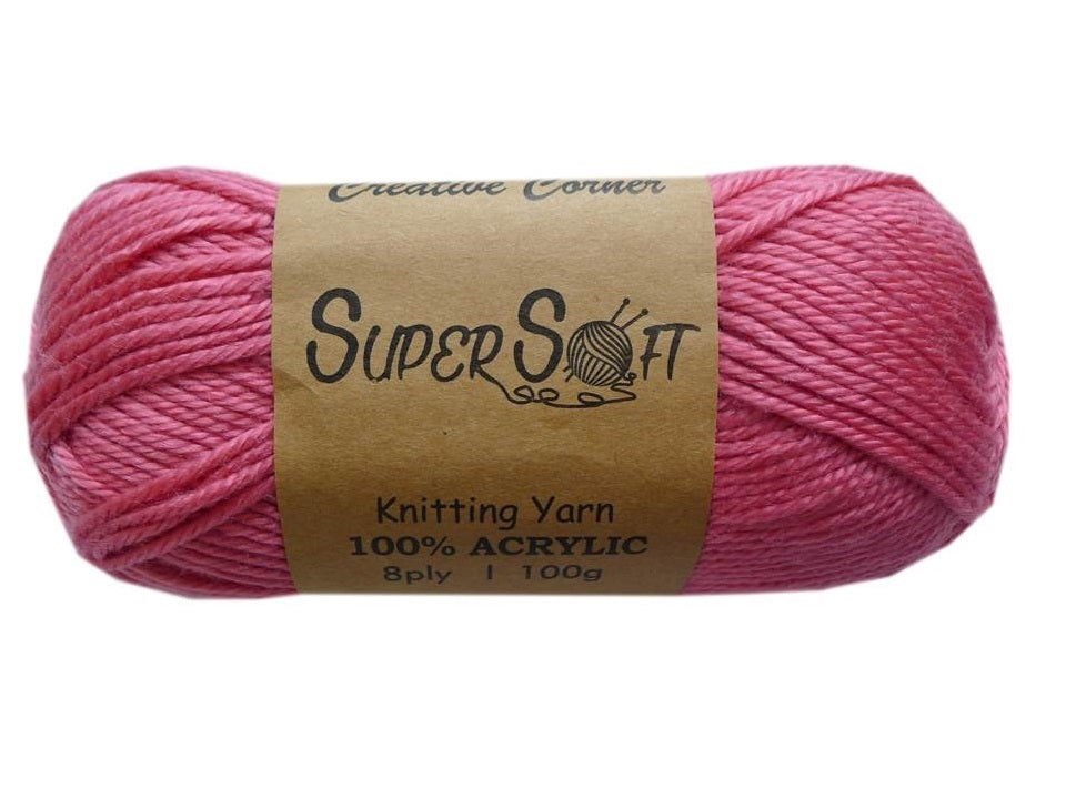 Super Soft Knitting Yarn - 12 Pack Rose 2kg Acrylic