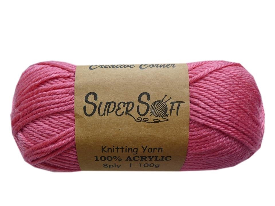 Super Soft Knitting Yarn - 12 Pack Rose 2kg Acrylic