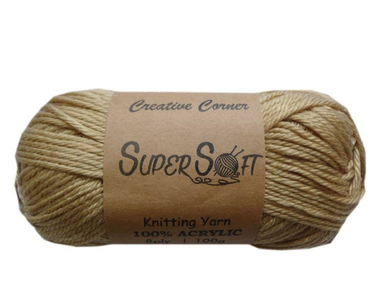 Super Soft Knitting Yarn - 12 Pack Latte 1kg Acrylic