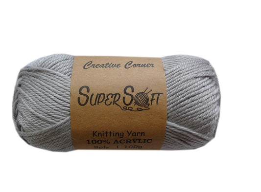 Super Soft Knitting Yarn - 12 Pack Grey Marble 1kg Acrylic