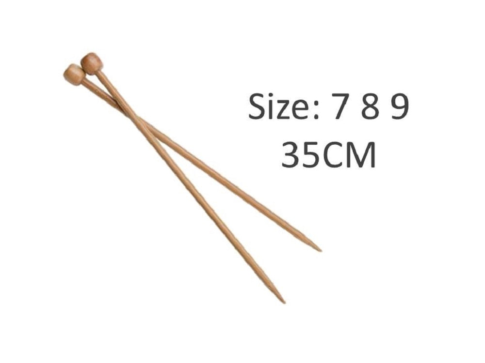 Bulk 24 Bamboo Knitting Needles 7mm, 8mm, 9mm 35cm