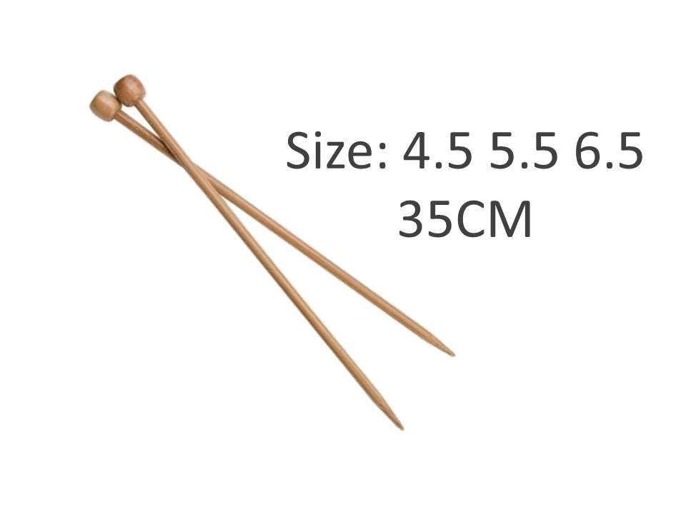 Bulk 24 Bamboo Knitting Needles 4.5mm, 5.5mm, 6.5mm 35cm