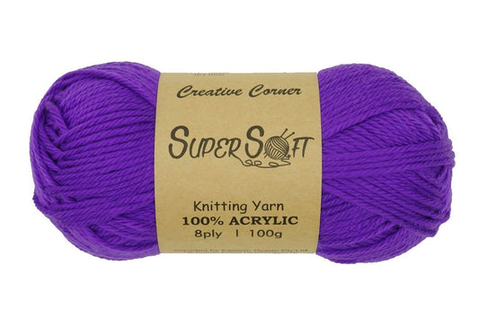 Violet Super Soft Knitting Yarn - 12 Pack by Premium