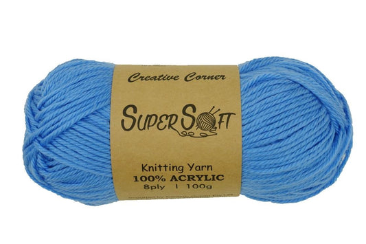 Cornflower Blue Super Soft Knitting Yarn - 12 Pack by Premium