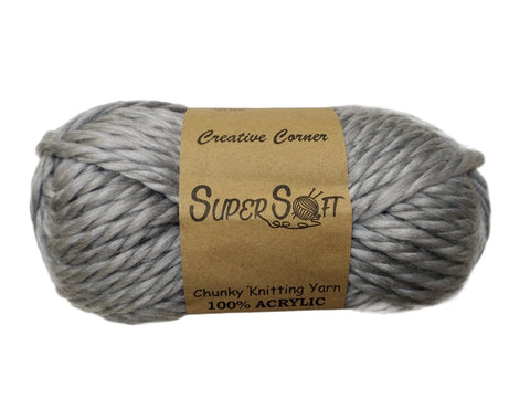 12 x Grey Marl Chunky Yarn 100G - Super Soft 100% Acrylic - SuperSaverAU - view 1