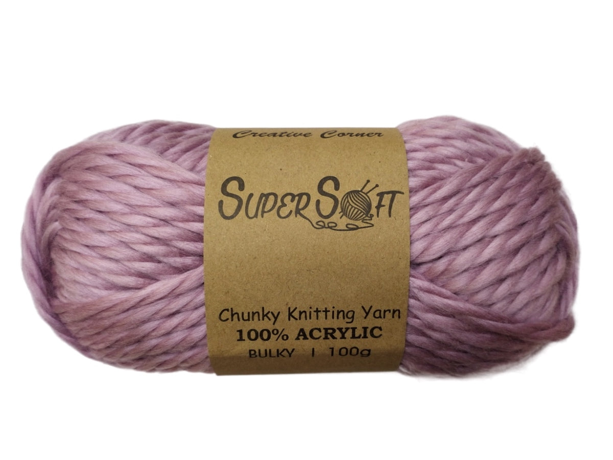 Bulk 12 Pink Chunky Yarn - 100G Super Soft Acrylic