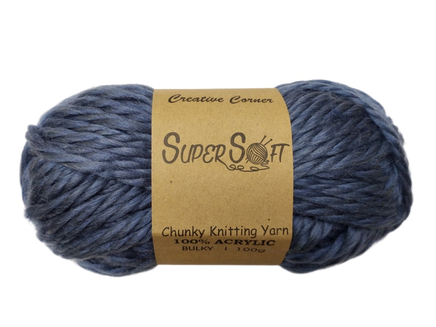 Steel Chunky Yarn 100G - 12 Pack, Super Soft 100% Acrylic, 1 kg - SuperSaverAU - view 1