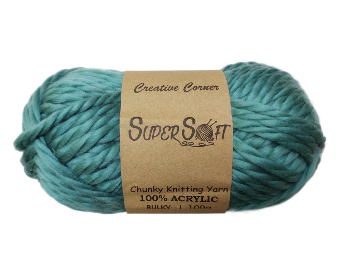 Bulk 12 Teal Chunky Yarn - 100G Super Soft Acrylic