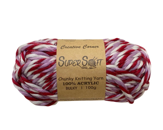 Berry Chunky Knitting Yarn - 12 Pack by Premium