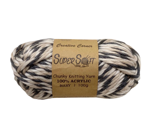 Grey Mix Chunky Knitting Yarn - 12 Pack by Premium
