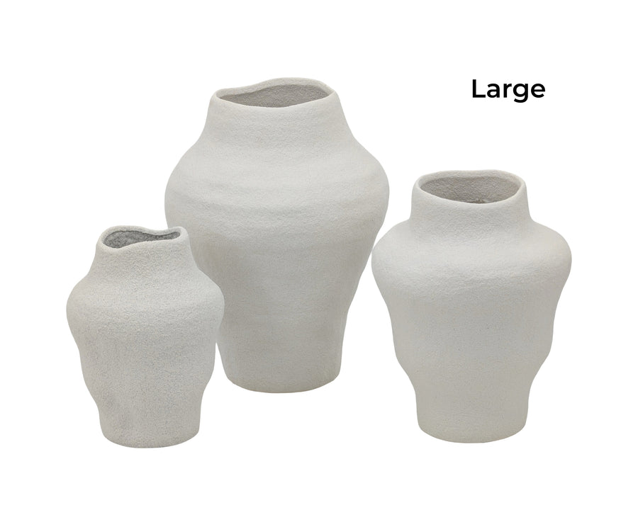 Premium Minimalist Nordic Ceramic Vase – White 35cm