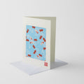Premium Handmade Chiyogami Goldfish Greeting Card White