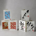 Premium Handmade Chiyogami Blossom Gold Greeting Card White