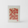 Premium Handmade Chiyogami Blossom Gold Greeting Card White