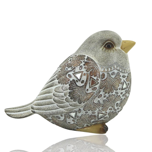 Polyresin Deco Bird Ornament 15cm - Hand Painted, Indoor/Outdoor Use