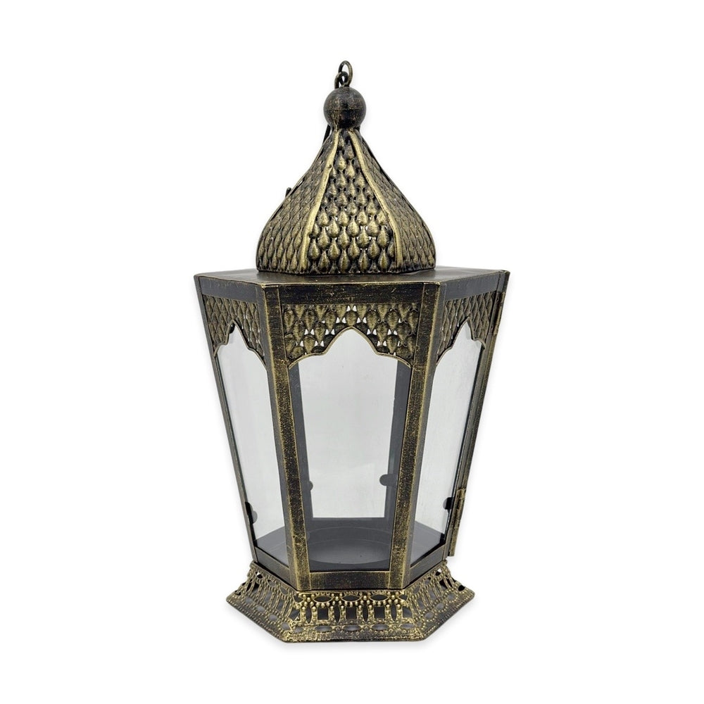 Antique Look Metal Moroccan Lantern, 37cm