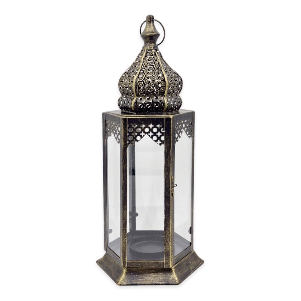 Antique Look Metal Moroccan Lantern, 49cm