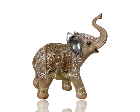 Polyresin Elephant Ornament 23cm - Multi Colour