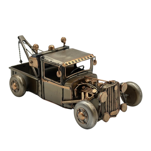 Antique Style Metal Tow Truck - 13cm Multi Colour